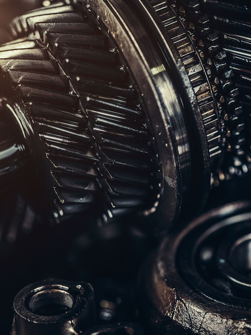 Engranajes oscuros; que se lubrican