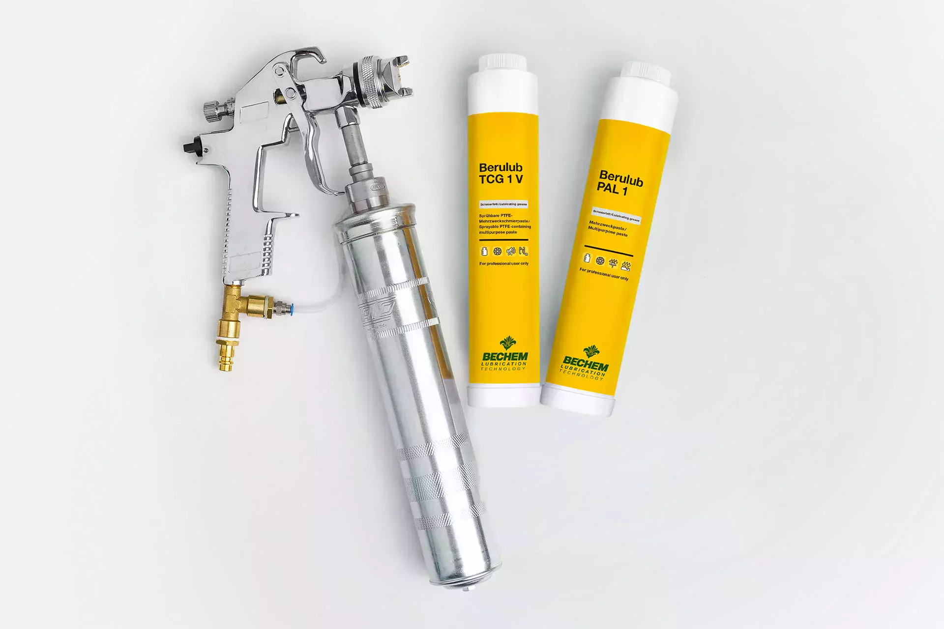 Cartuchos con grasa de BECHEM y aplicador en spray