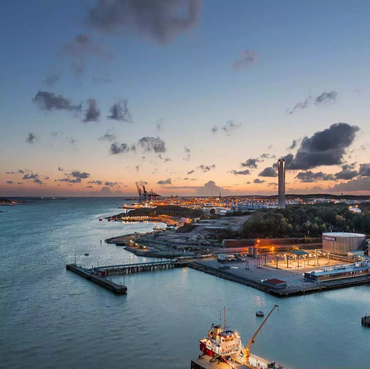 Elba al atardecer en Hamburgo