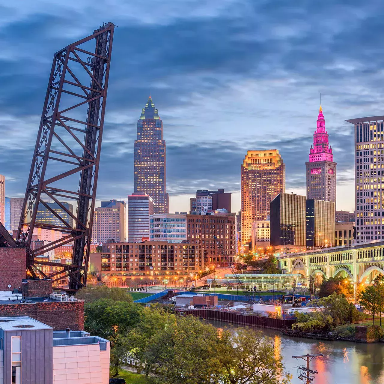 La colorida ciudad desde arriba