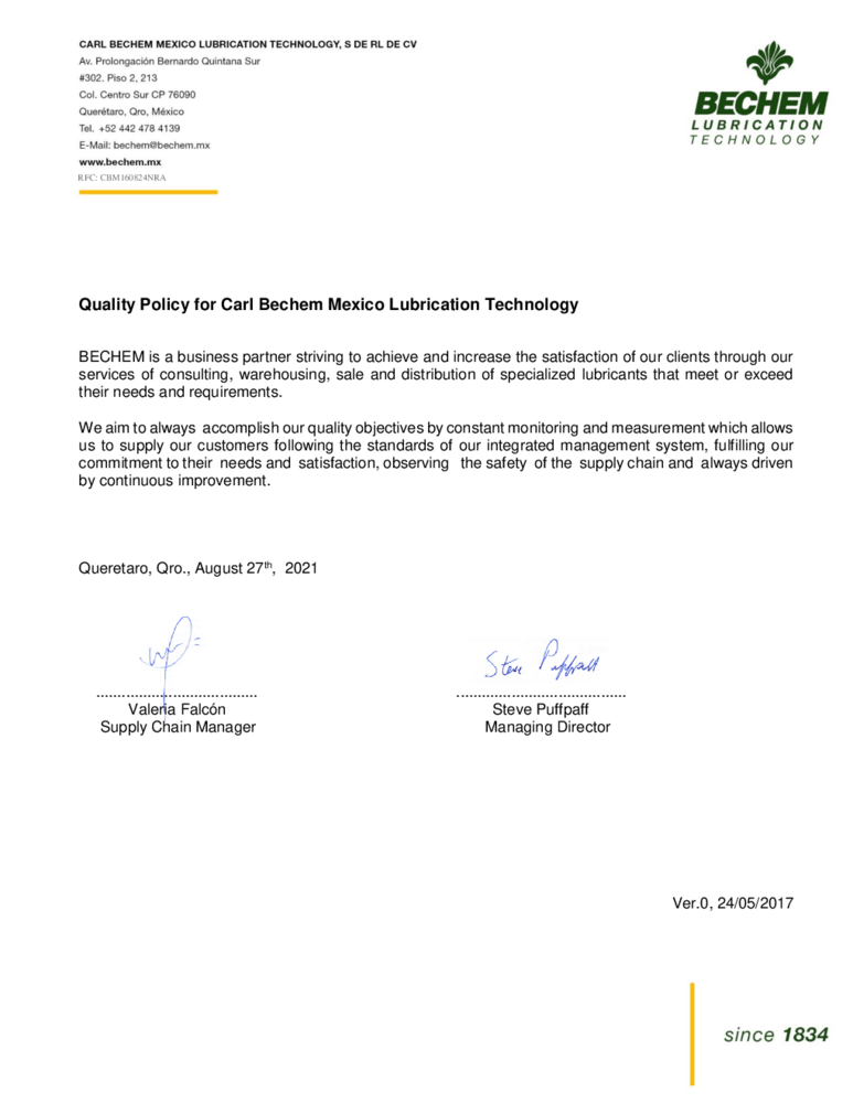 CBM Politica de Calidad (EN)